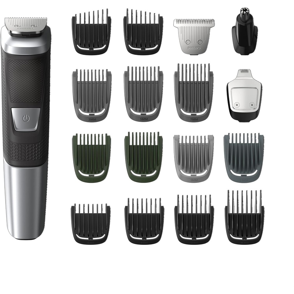 image:imagePhilips Norelco AllinOne 18Piece Trimmer 5000 Series  Shaver and Clipper for Face Hair amp Body Selfsharpening Titanium Coated Blades 16 Length Settings 0516 mm Wide Hair Clipper MG597049Black