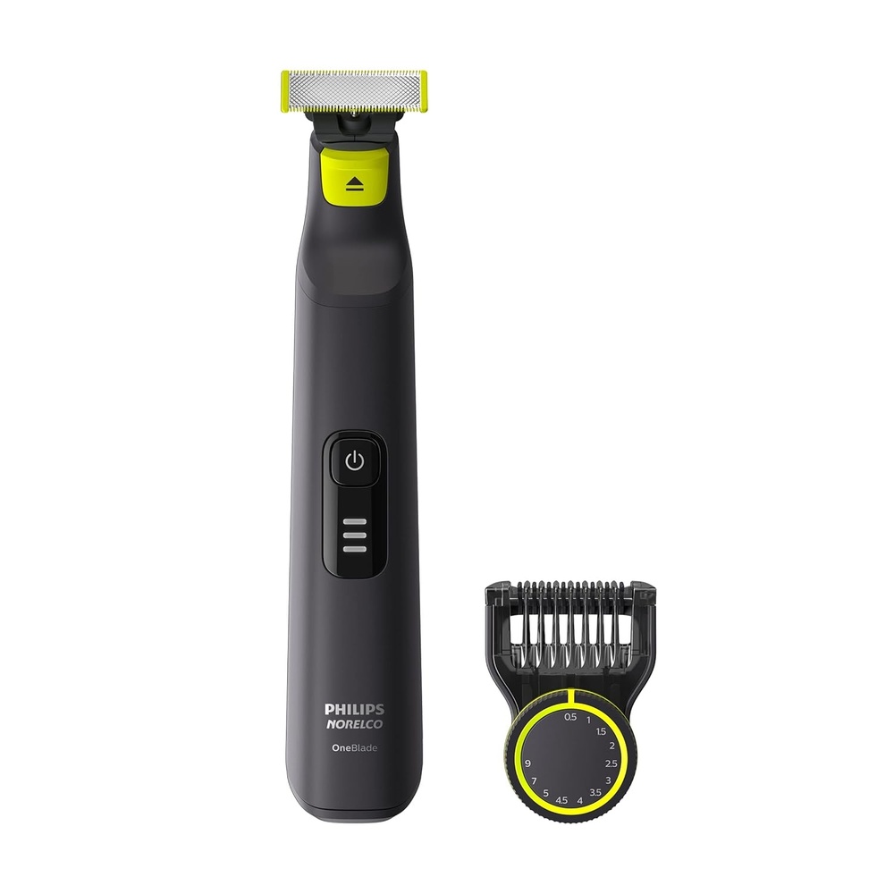 image:imagePhilips Norelco OneBlade 360 Pro Face  Body Hybrid Electric Beard Trimmer Shaver and Bodygroomer with 360 Blade Technology Model QP655290BlackLime Green