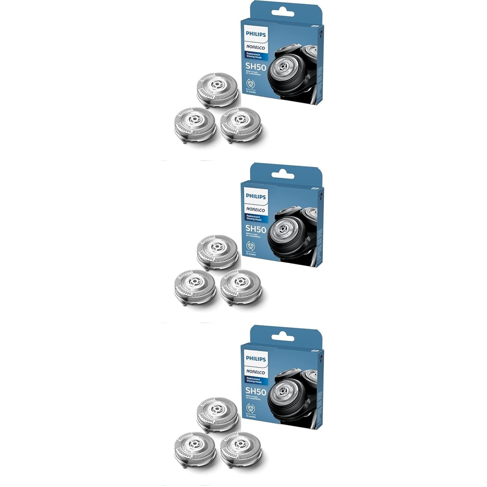 image:imagePhilips Norelco SH5052 Genuine Shaving Heads Compatible with Philips Norelco Shavers Series 5000 and 6000 Powerful Performance SelfSharpening 3 Pieces3 Count Pack of 3