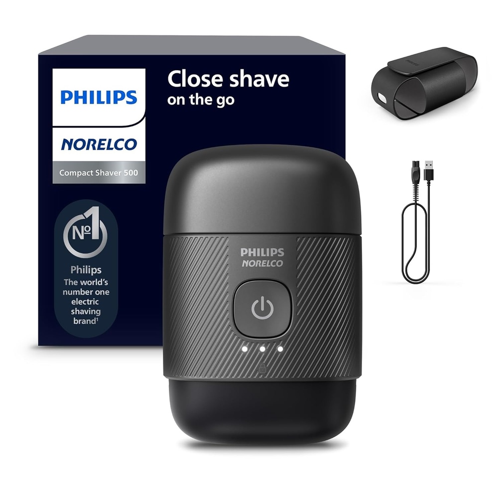 image:imagePhilips Norelco Shaver 700 Series  Compact Electric Shaver Lift amp Cut System Dual SteelPrecision Blades 4D Flex Heads Wet amp Dry Shave Travel Case Model S79494Black