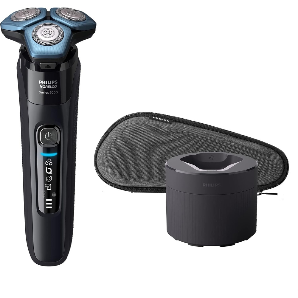 image:imagePhilips Norelco Shaver 7600 Rechargeable Wet amp Dry Electric Shaver with SenseIQ Technology Quick Clean Pod Travel Case amp Popup Trimmer S788684Black