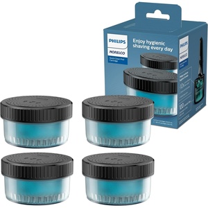 Norelco Philips Quick Clean Pod Cartridge, Lubricates Shaver and Eliminates Cut Hair, 4x 5.4 fl oz Cartridges (Up to 1yr Supply), BD9010AZ(5.41 Fl Oz (Pack of 4))