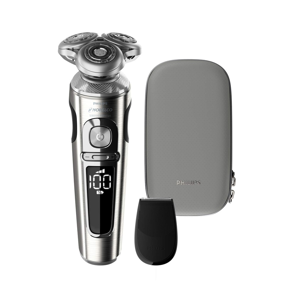 image:imagePhilips Norelco Shaver Series 9000 Prestige Special Edition Wet amp Dry Electric Shaver LiftCut amp SenseIQ Technology Nose amp Precision Trimmer Cleaning Pod amp Premium Case SP984285Silver